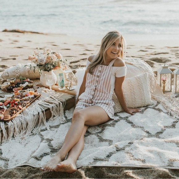 Striped Overall/Romper - Picture 3 of 9